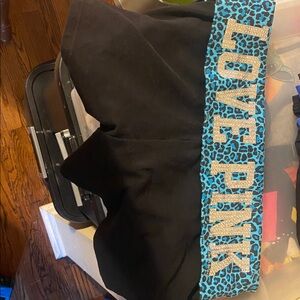 Victoria's Secret Black Shirts with Blue Leopard Waistband